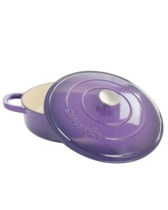 Crock-Pot Artisan 2 Piece 5 Quart Enameled Cast Iron Braiser with Lid in Lavender